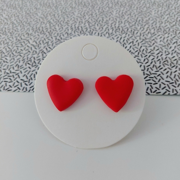 Two Pairs of Heart Stud Earrings - Picture 2 of 3